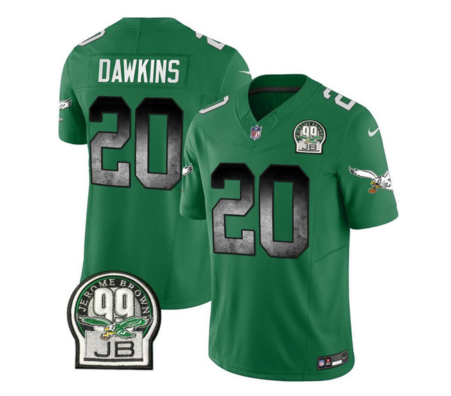 Men's Philadelphia Eagles #20 Brian Dawkins Green 2023 F.U.S.E. Throwback Vapor Untouchable Limited Football Stitched Jersey